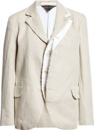 Comme des Garçons Deconstructued Single Breasted Linen Herringbone Blazer