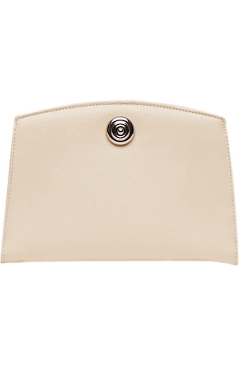 LIFFNER Pushlock Leather Clutch, Main, color, Cream
