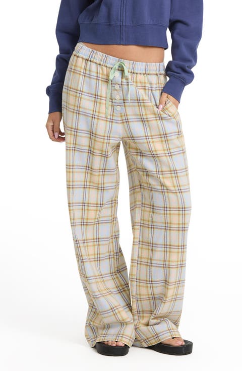 Coastal Breeze Flannel Wide Leg Pants