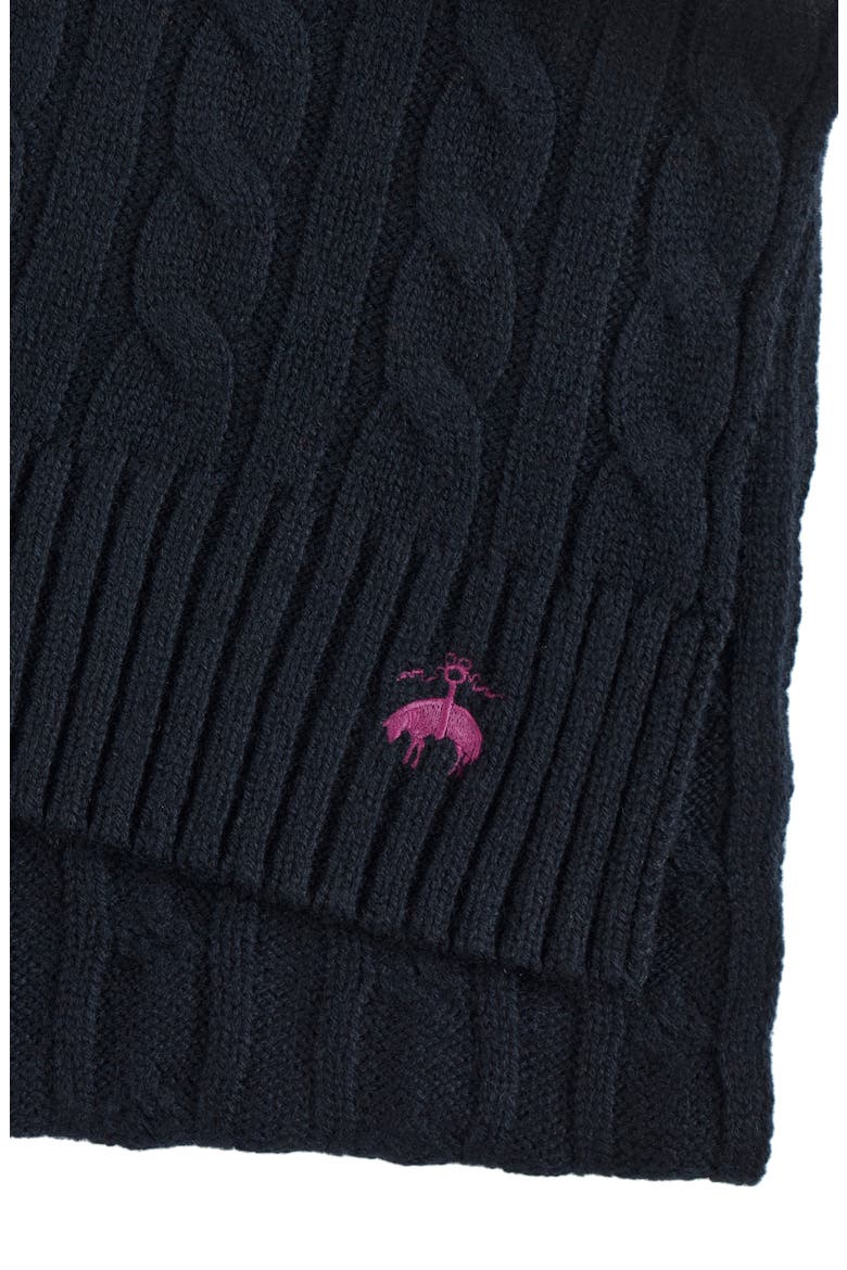 Cashmere Blend Classic Cable Scarf, Alternate, color, Black