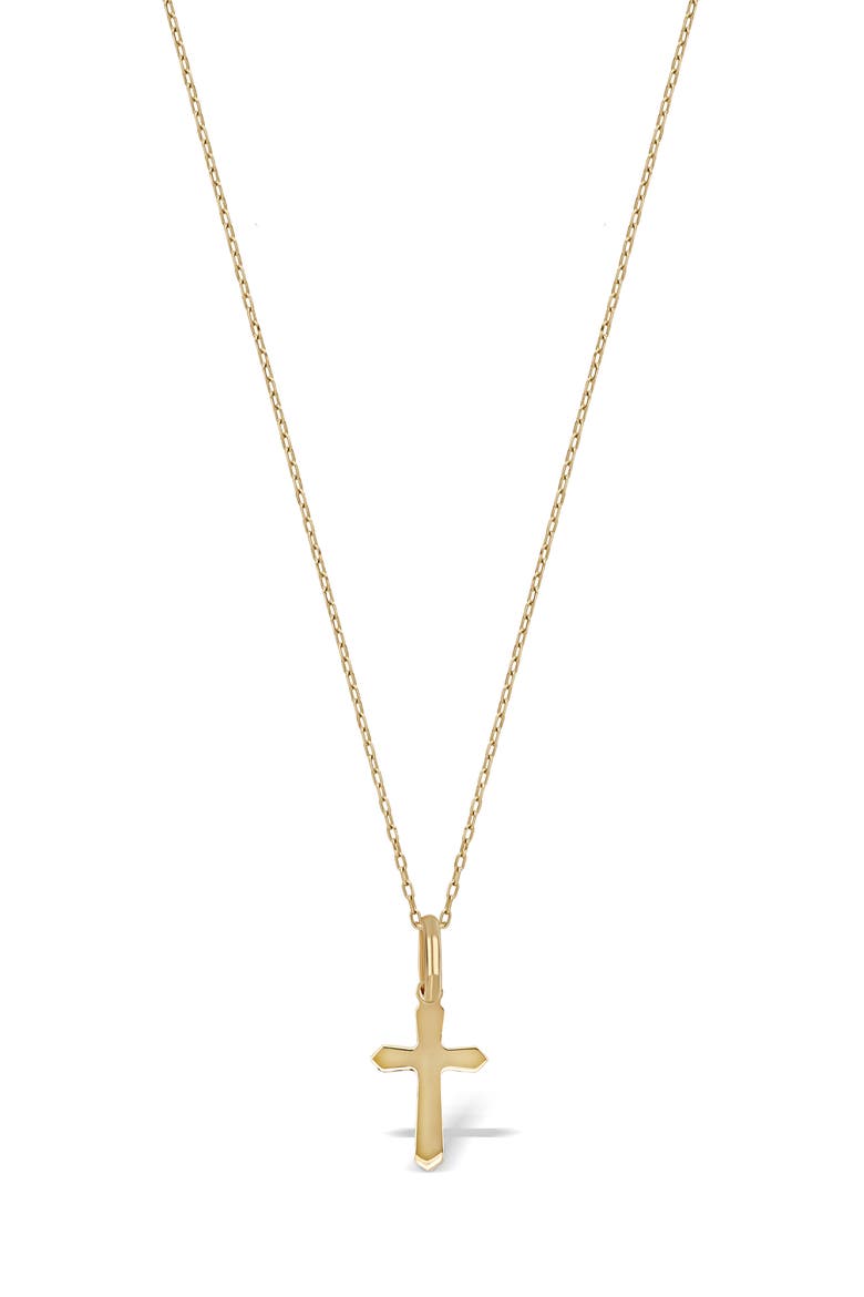 14K Gold Cross Pendant Necklace, Alternate, color, YELLOW