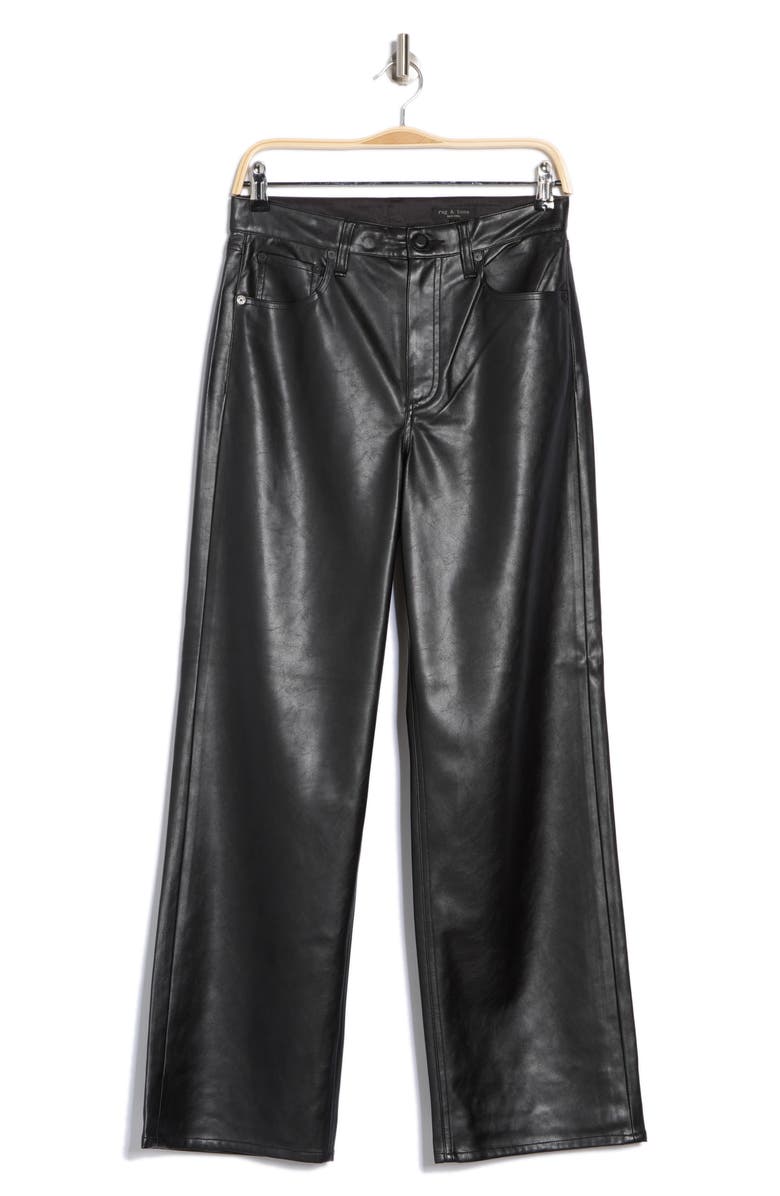 rag & bone Harris High Waist Faux Leather Pants, Alternate, color,