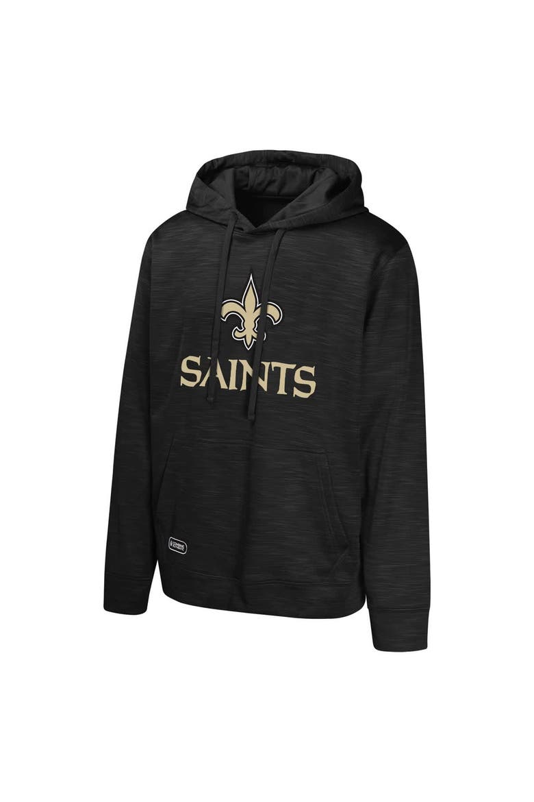 Men's Black New Orleans Saints Streak Fleece Pullover Hoodie, Alternate, color, Black