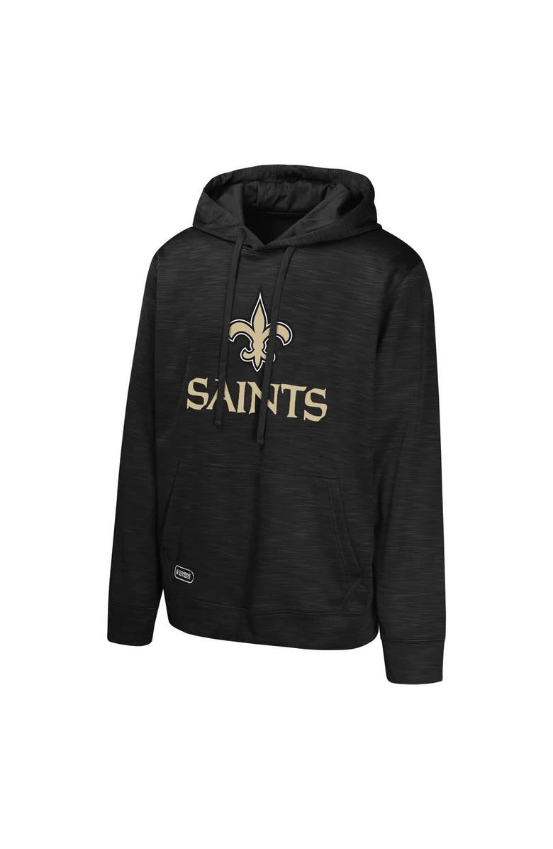 Outerstuff Men
s Black New Orleans Saints Streak Fleece Pullover Hoodie, Alternate, color, Black