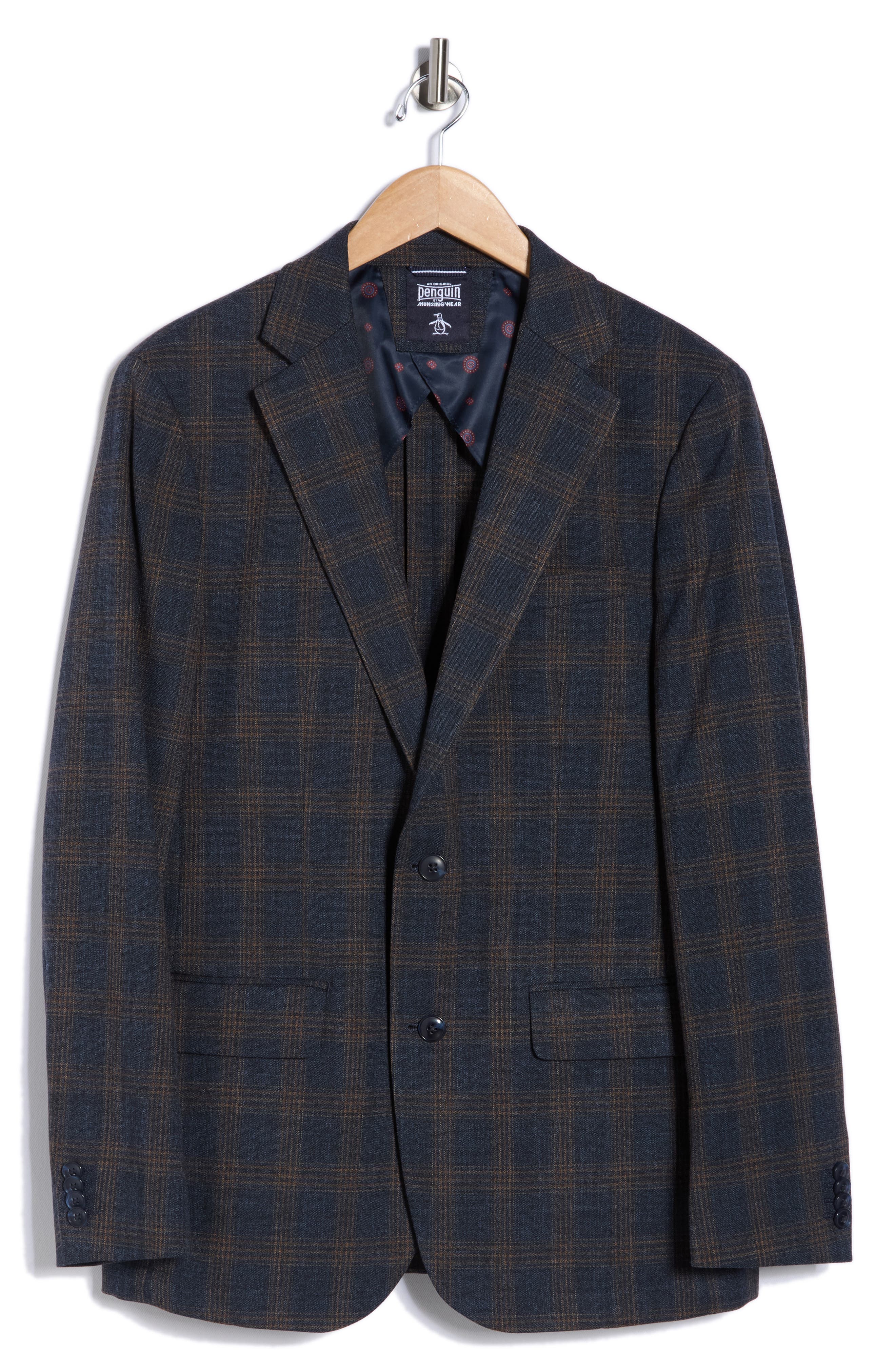 Original Penguin Plaid Notch Lapel Blazer