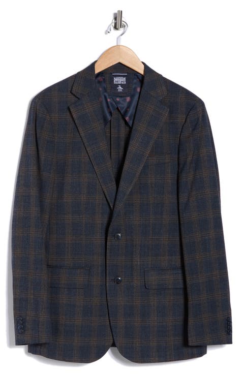 Plaid Notch Lapel Blazer