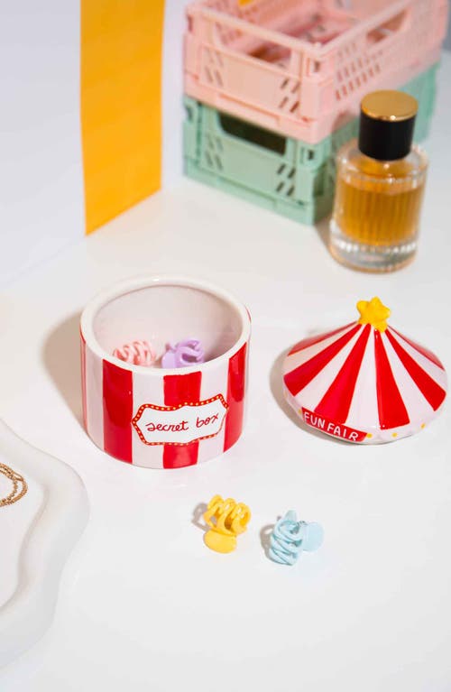 Doiy Funfair Ceramic Storage Box In Red