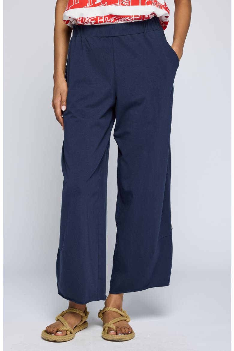 Ilaria Curved Jersey Pants, Main, color, Navy