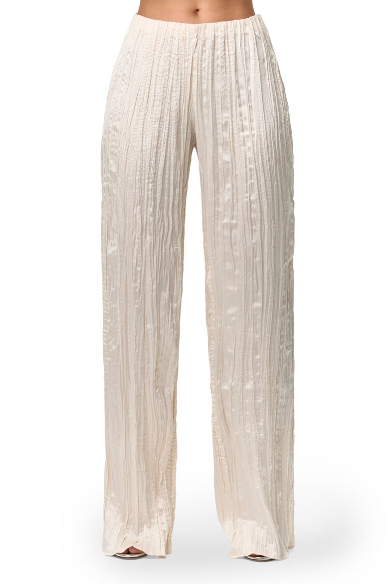 Plissé Straight Leg Satin Pants video