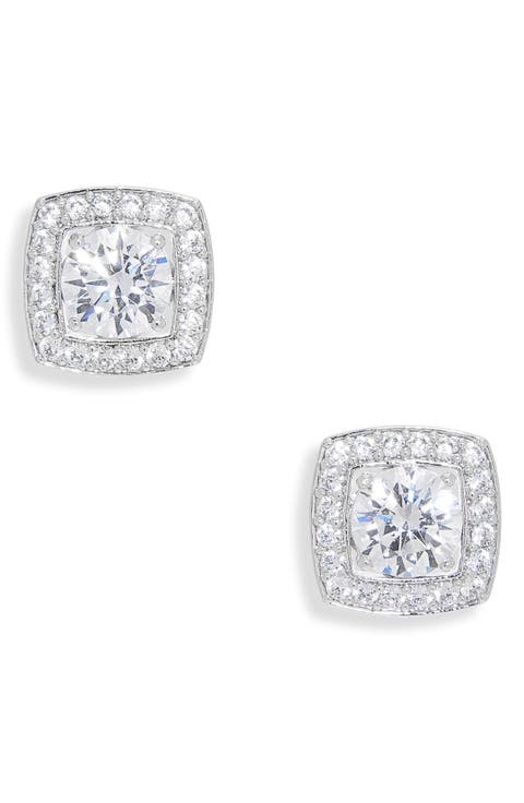 Framed Cubic Zirconia Stud Earrings