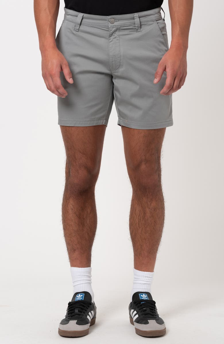 Mavi Jeans Nate Flat Front Stretch Twill Shorts, Alternate, color, Monument Gray City Smart