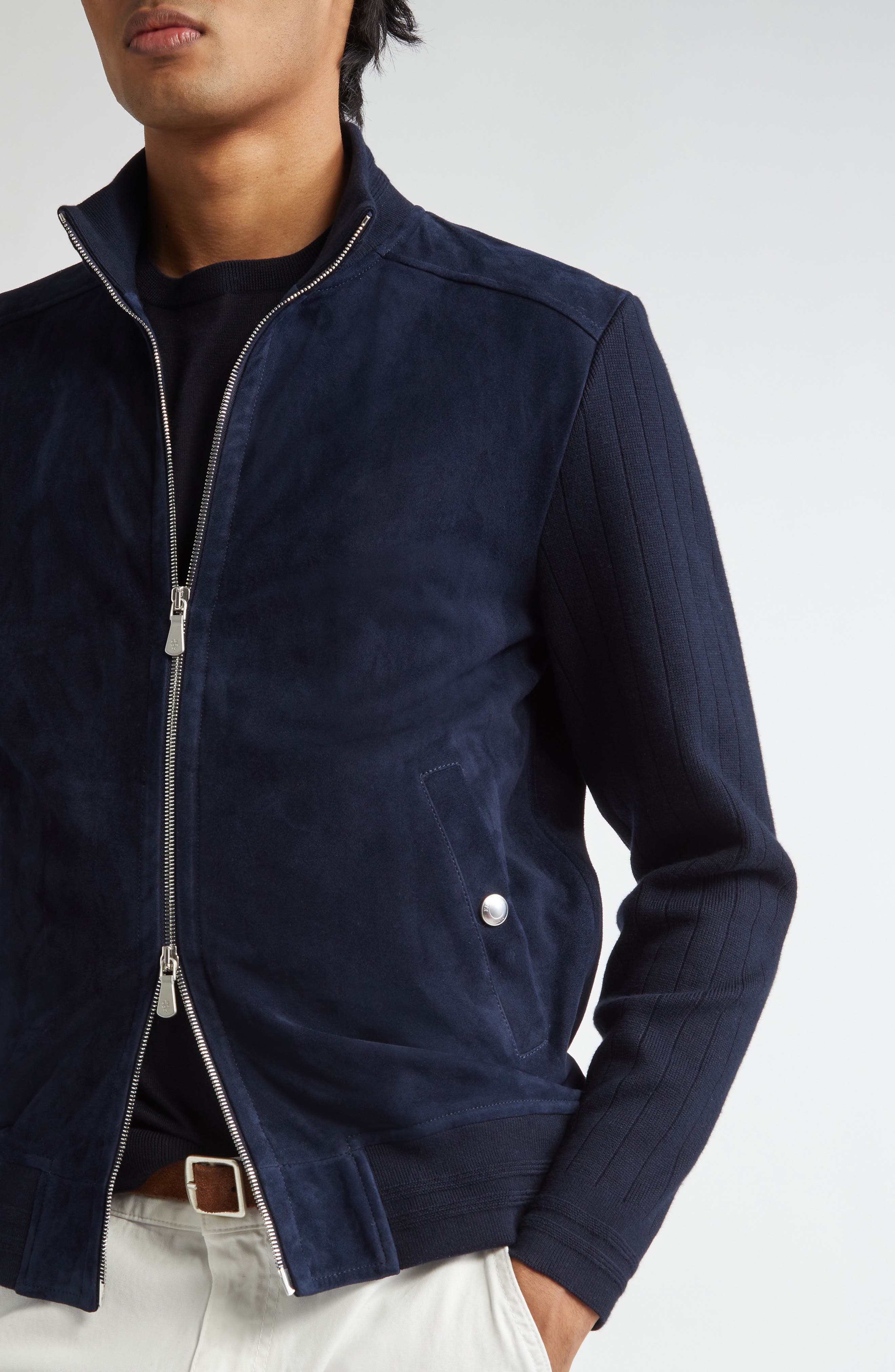 blue suede dress jacket Suede AND KNIT Jacket 56 / 11