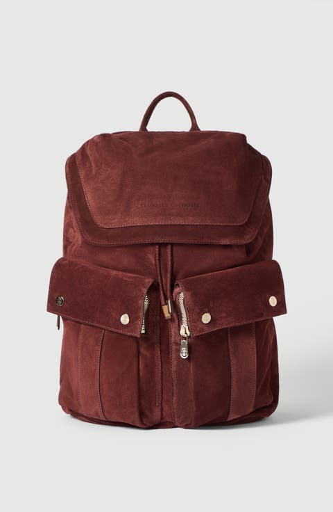 Suede leisure backpack