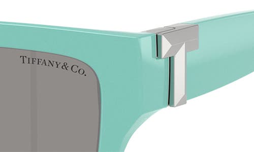 Tiffany & Co . 56mm Rectangular Sunglasses In Blue Silver