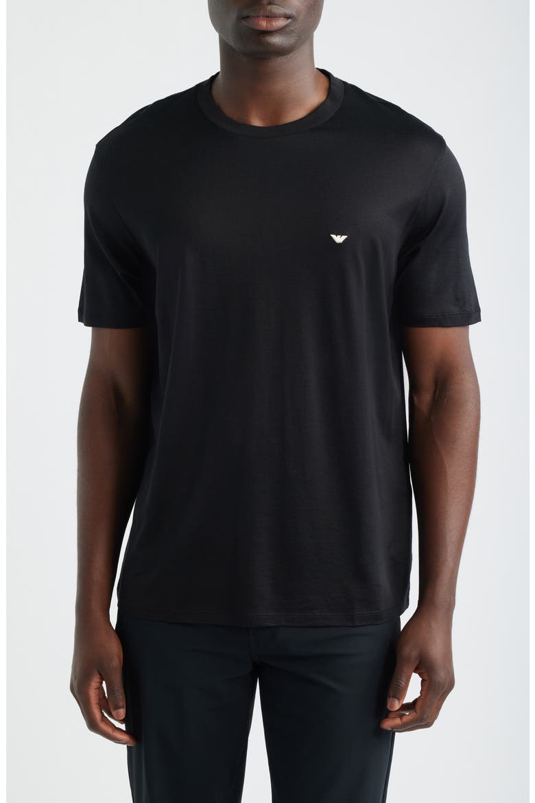 Embroidered Logo T-Shirt, Main, color, SOLID BLACK
