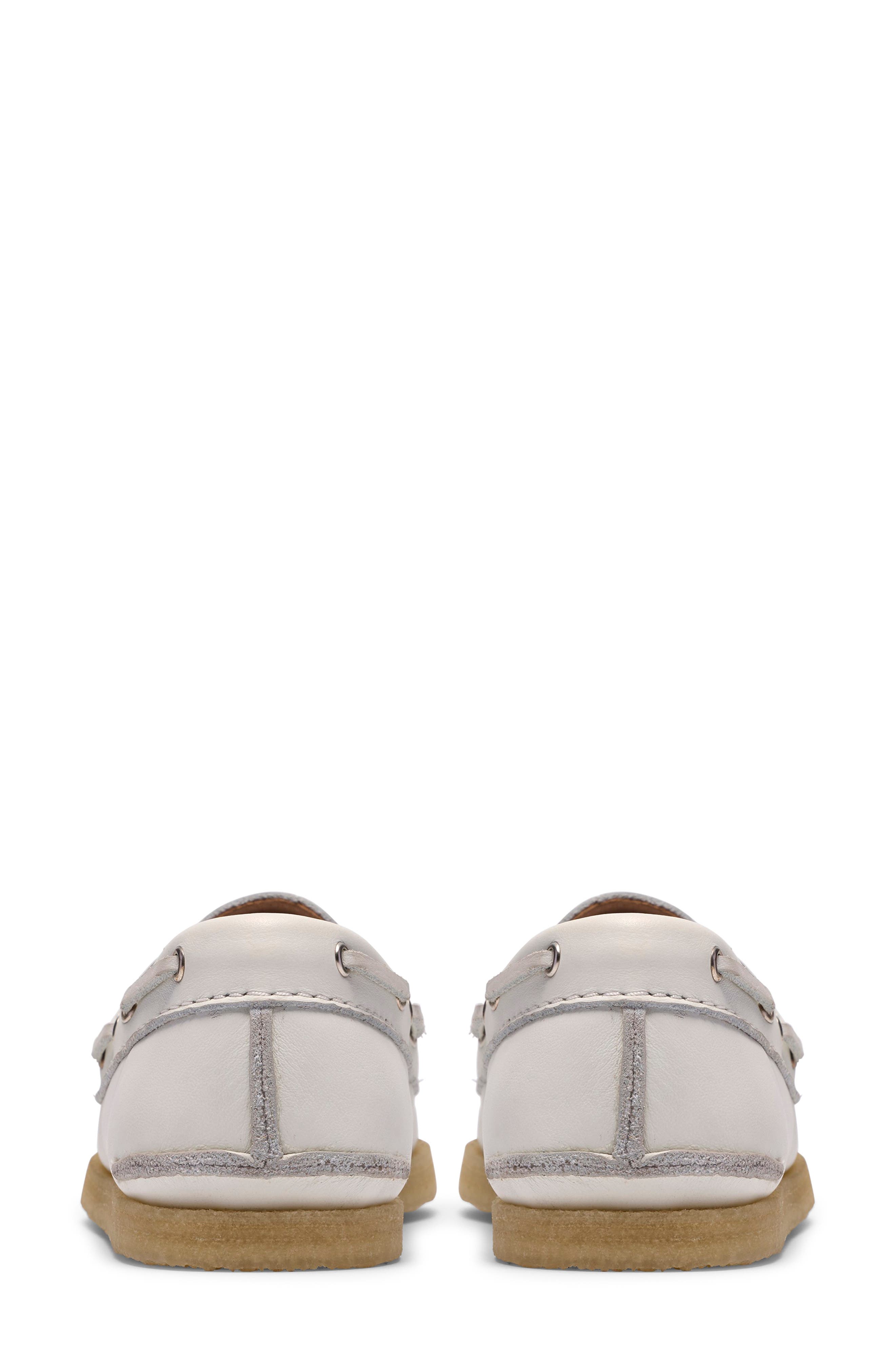 Clarks<sup>®</sup> Originals Godney Boat Moc Toe Loafer, Alternate, color, White Grain Leather