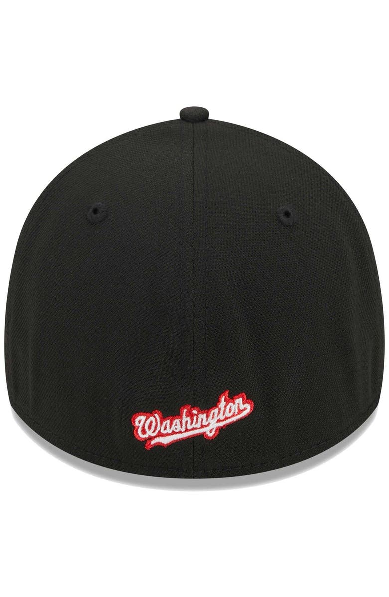 New Era Men's New Era Black Washington Nationals Logo 39THIRTY Flex Hat, Alternate, color, 