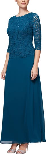 bardot lea drop waist mesh maxi dress Alex Evenings Sheath Evening Dress 8134310