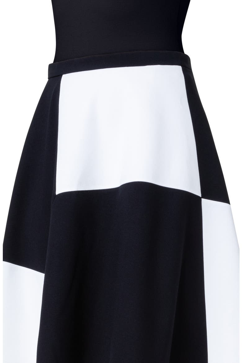 Kaleidoscope Colorblock Jersey A-Line Skirt, Alternate, color, 009 BLACK-CREAM
