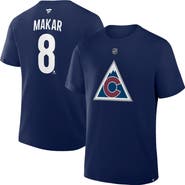 FANATICS Men's Fanatics Cale Makar Navy Colorado Avalanche Authentic Stack Name & Number T-Shirt