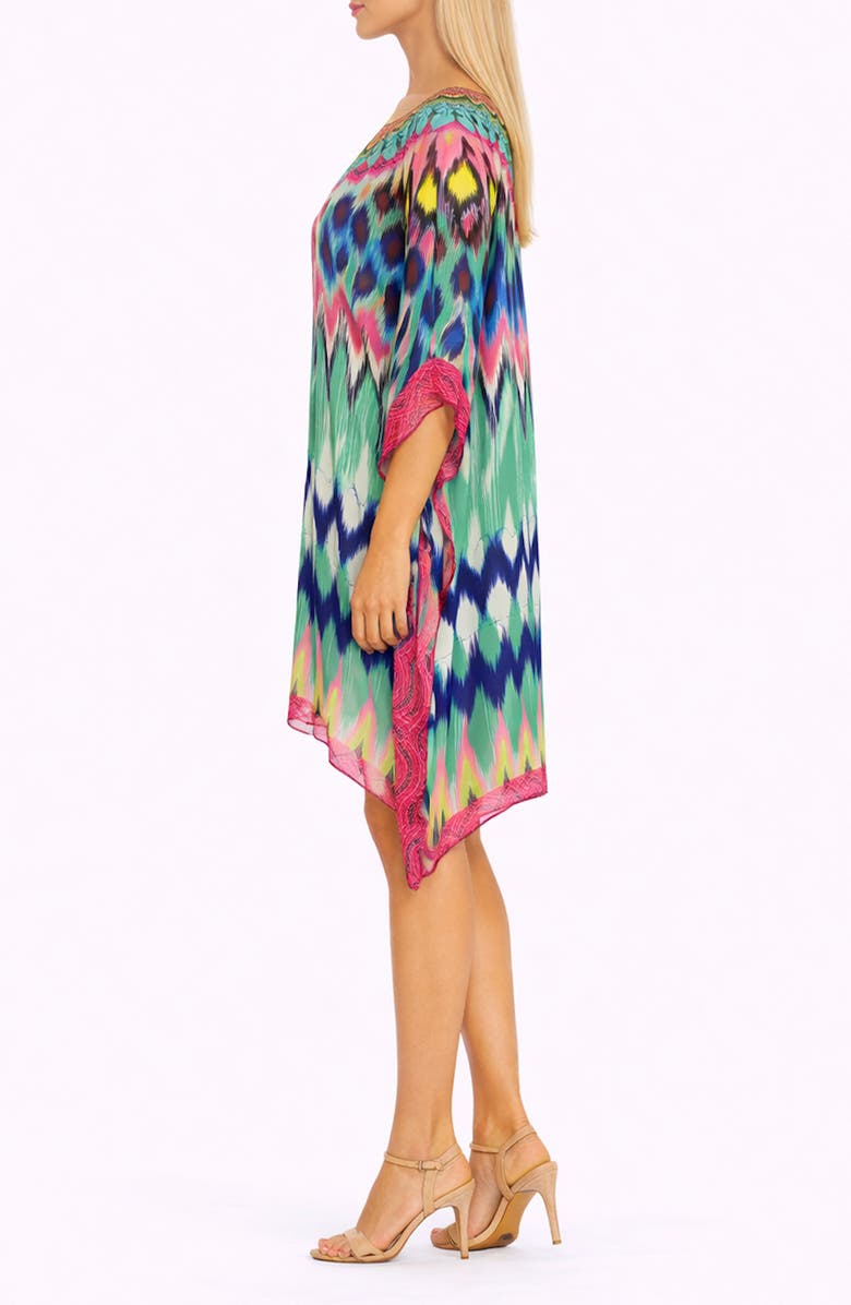 RANEES Ornate Print Poncho, Alternate, color, Blue