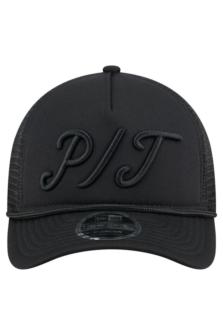 Men's New Era Black Pittsburgh Pirates City Initial 9FORTY A-Frame M-Crown Adjustable Trucker Hat, Alternate, color, Black