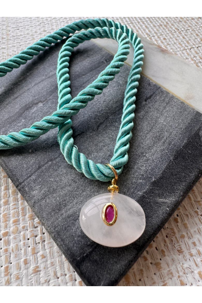Verde Rose Silk Cord Necklace, Alternate, color, Blue