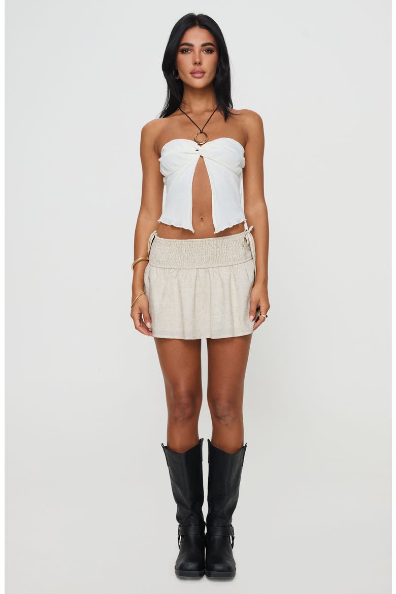 Arroyo Smocked Waist Miniskirt, Alternate, color, MEDIUM BEIGE