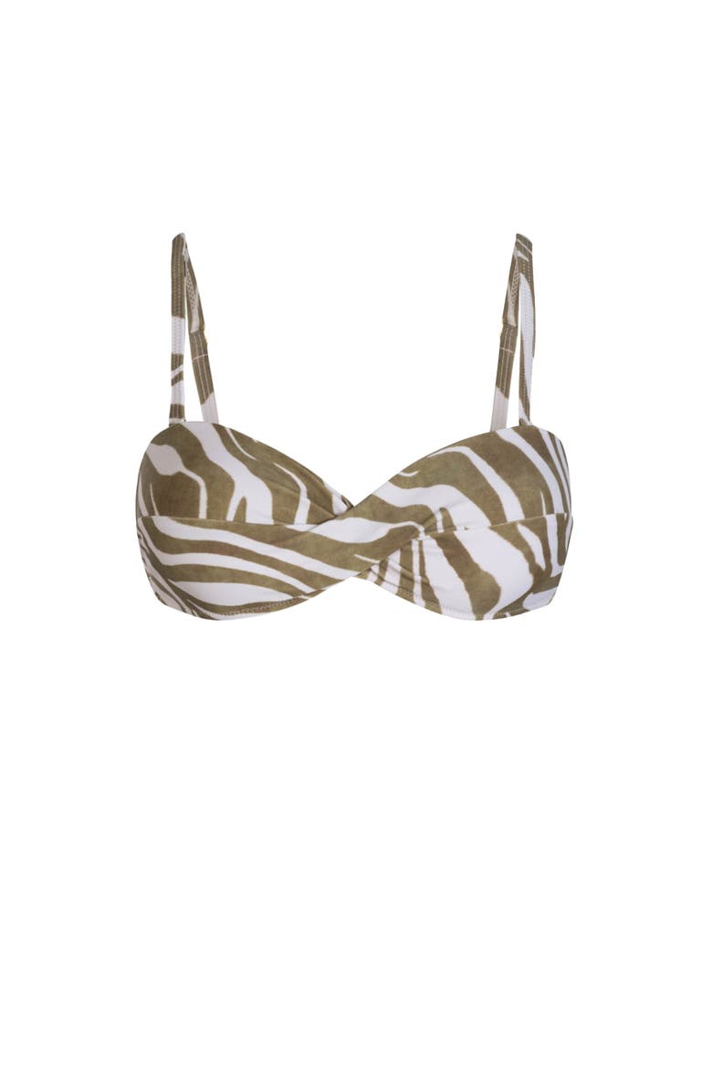 Loryn Twist Bandeau Bikini Top, Alternate, color, Serengeti
