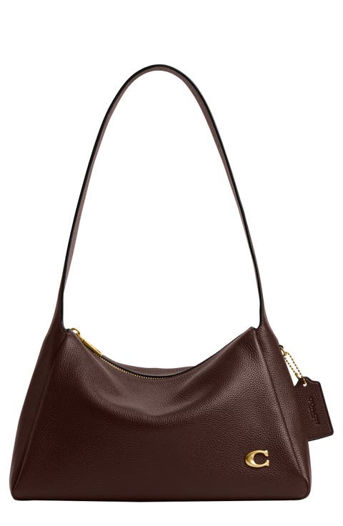 Lola Polished Pebble Leather Shoulder Bag