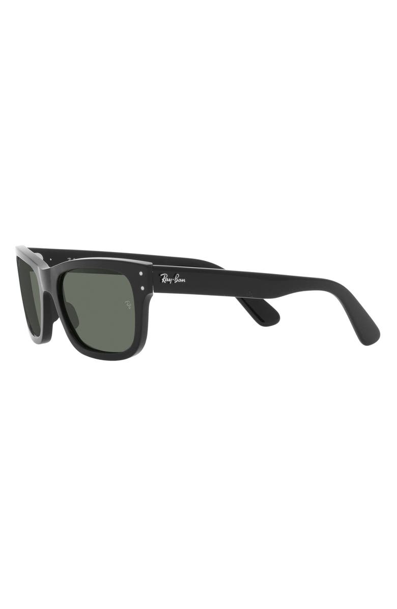 Ray-Ban Mr Burbank 55mm Polarized Rectangle Sunglasses, Alternate, color, Black/ Polar Green