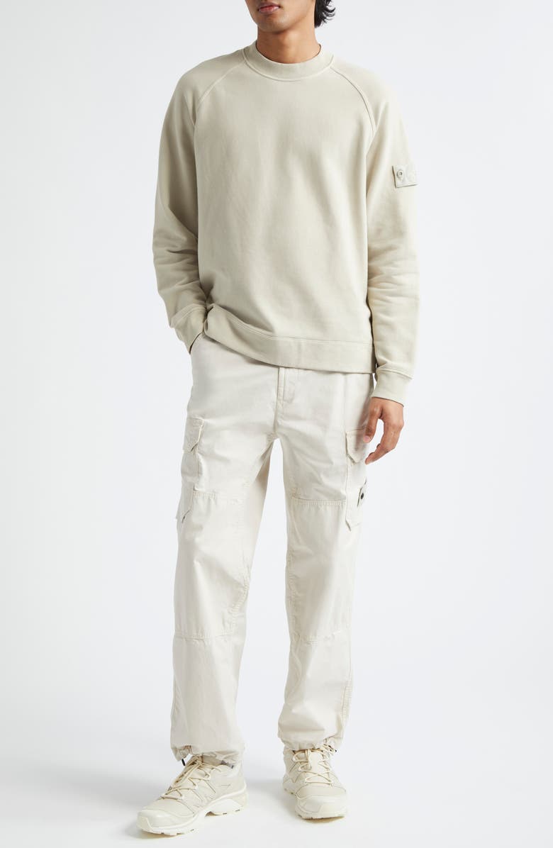 Stone Island Compass Logo Fleece Sweatshirt, Alternate, color, 