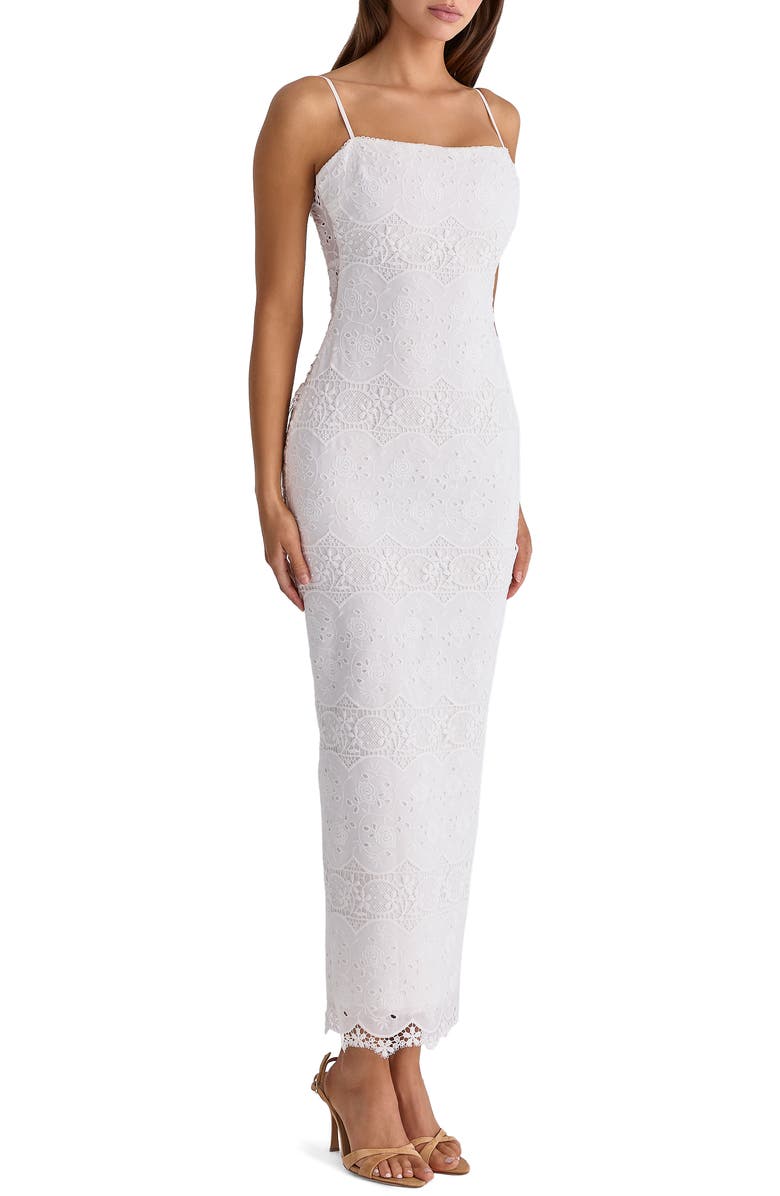 HOUSE OF CB Serenella Broderie Anglaise Column Gown, Alternate, color, White