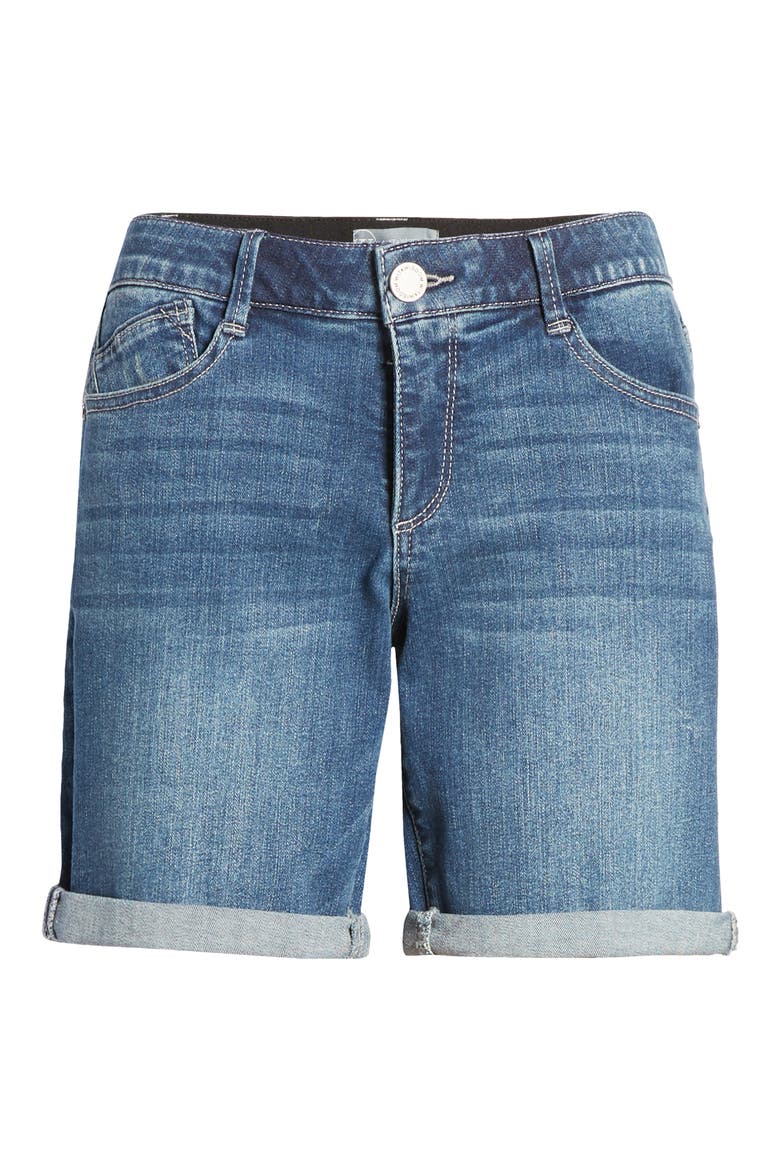 'Ab'Solution Denim Shorts, Alternate, color, BLUE