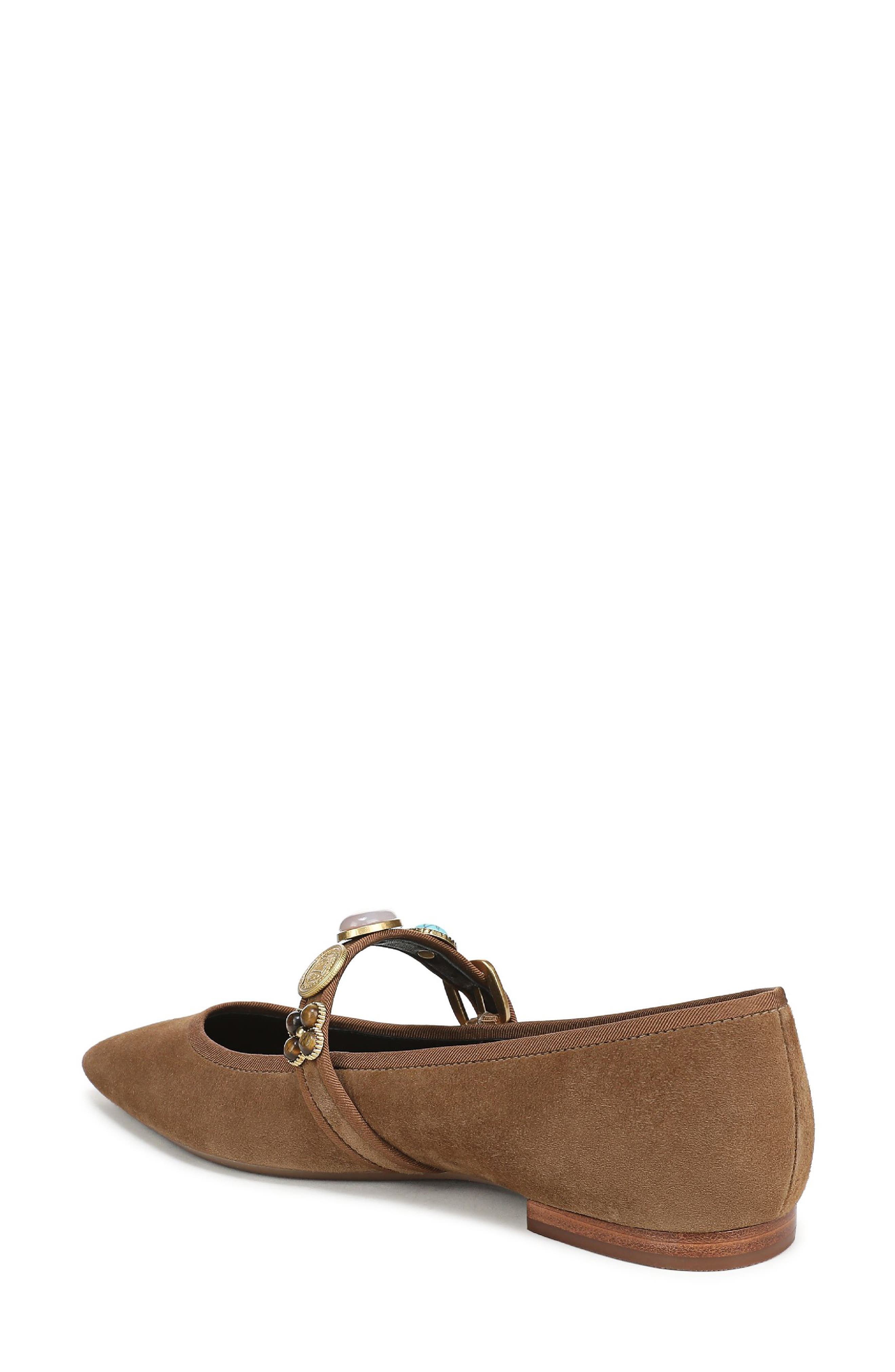 Selene Charms Pointed Toe Flat, Alternate, color, CHESTNUT