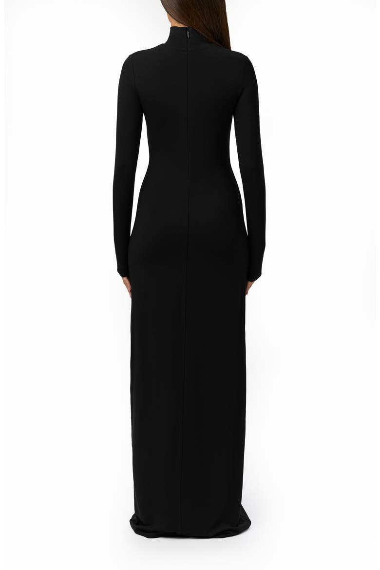 Butter Turtleneck Long Sleeve Maxi Dress, Alternate, color, BLACK