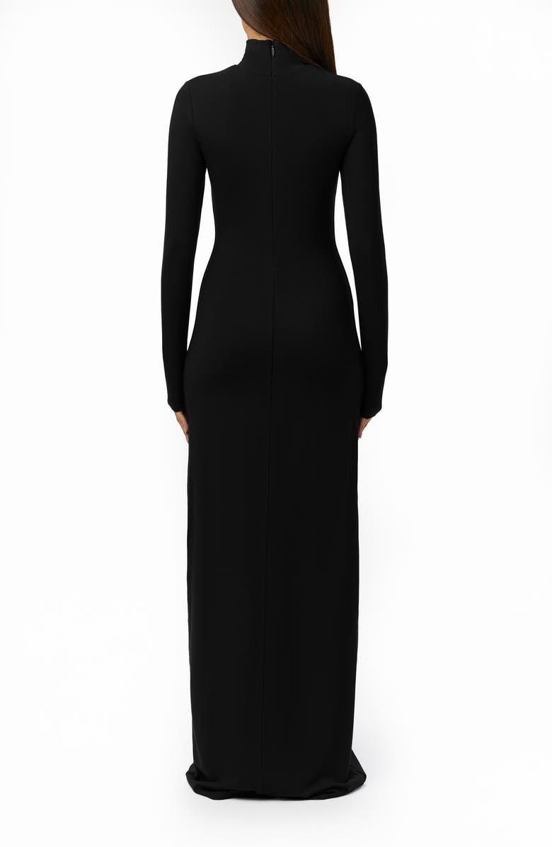 Naked Wardrobe Butter Turtleneck Long Sleeve Maxi Dress, Alternate, color, Black