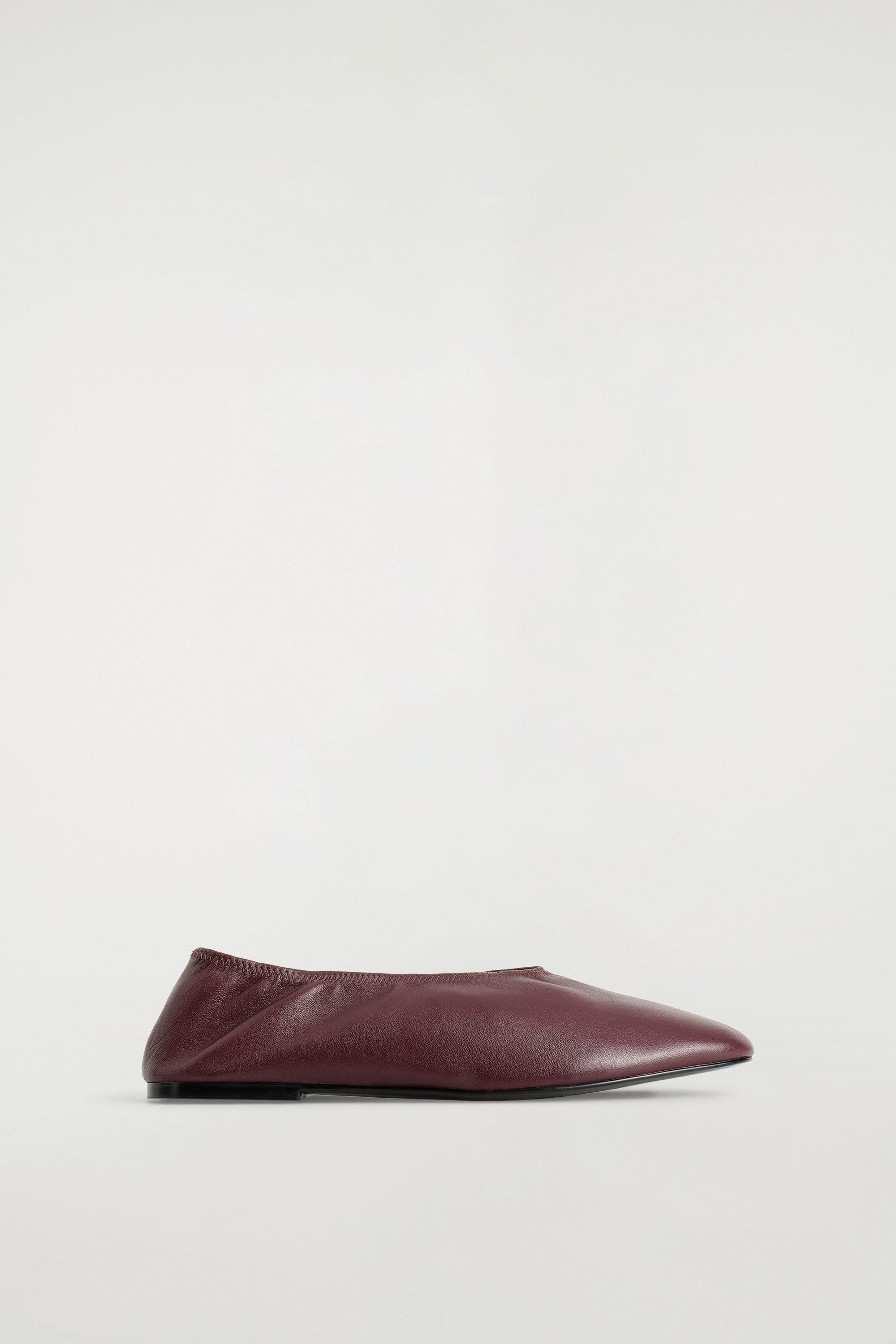 COS Minimal Leather Ballet Flats, Main, color, Red
