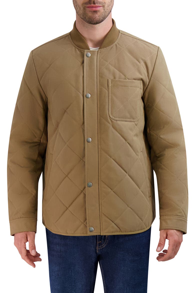 Water Resistant Diamond Quilted Jacket, Main, color, TAN