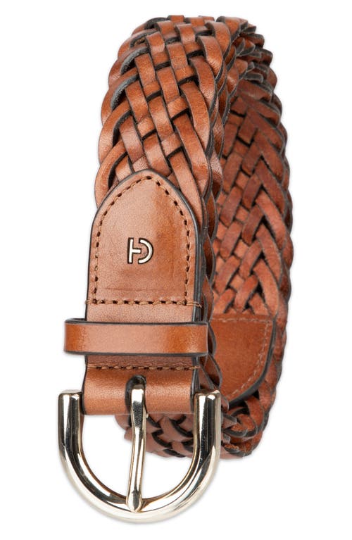 Cole Haan Braided Leather Belt In Brown