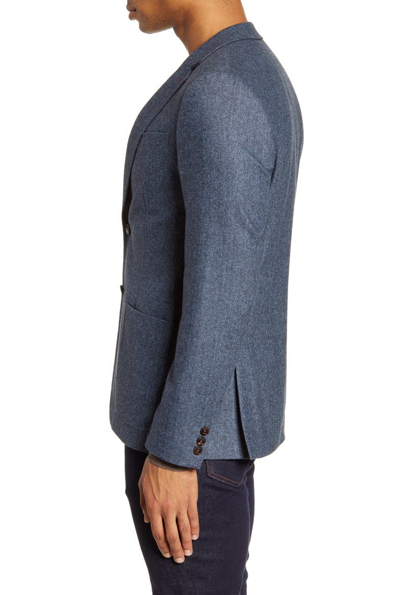 Athlead Slim Fit Herringbone Wool Blend Sport Coat, Alternate, color, BLUE
