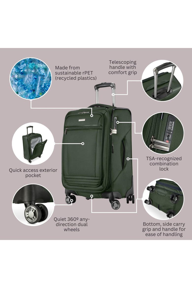 Avalon Softside 20" Carry On Spinner, Alternate, color, Juniper Green