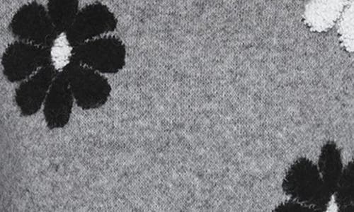 Rain And Rose Floral Appliqué Sweater In Gray