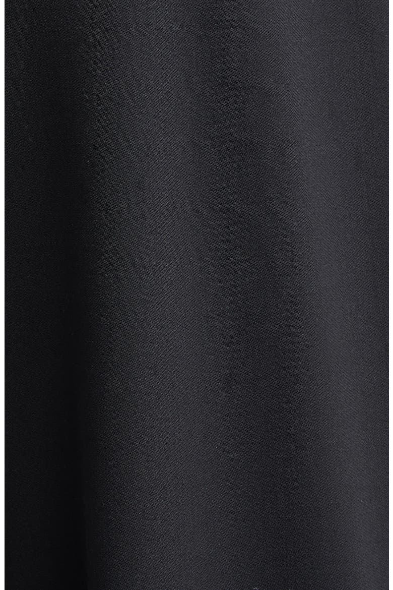 Pleated Wool Stretch Crepe Barrel Leg Pants, Alternate, color, BLACK