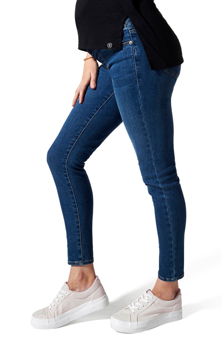 Ripped Belly Support Maternity Skinny Jeans, Alternate, color, MEDIUM WASH