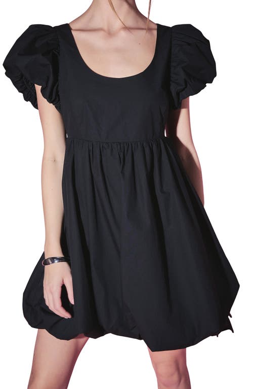 ENGLISH FACTORY ENGLISH FACTORY BUBBLE HEM PUFF SLEEVE MINIDRESS 