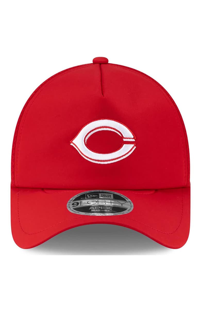 New Era Men's New Era Red Cincinnati Reds 2026 Batting Practice Apex 9FORTY Adjustable Trucker Hat, Alternate, color, Red