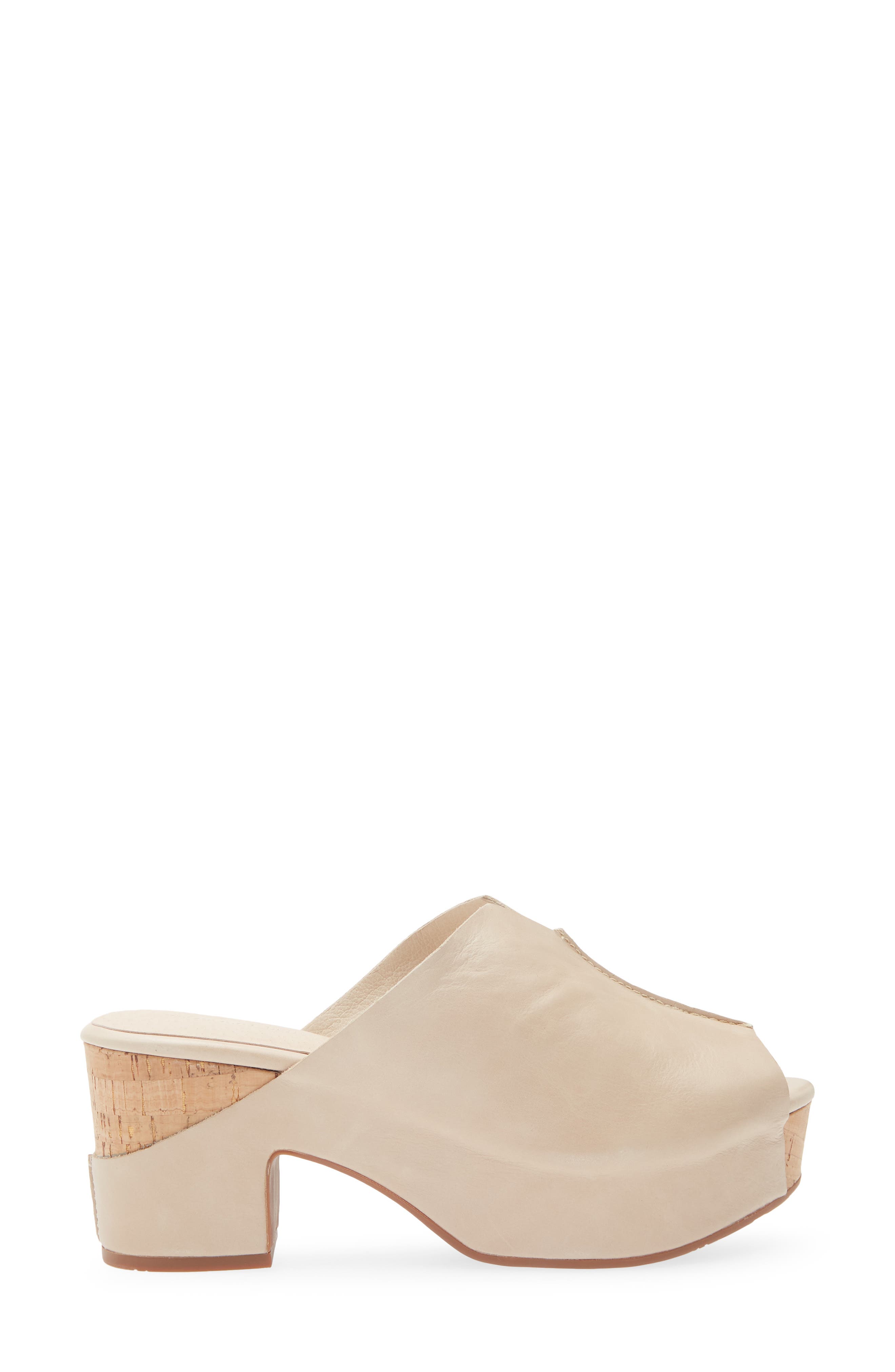 Gamma Peep Toe Platform Slide Sandal, Alternate, color, OFF WHITE LEATHER