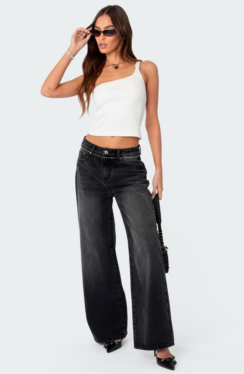 EDIKTED Braya Baggy Jeans, Alternate, color, Black-Washed