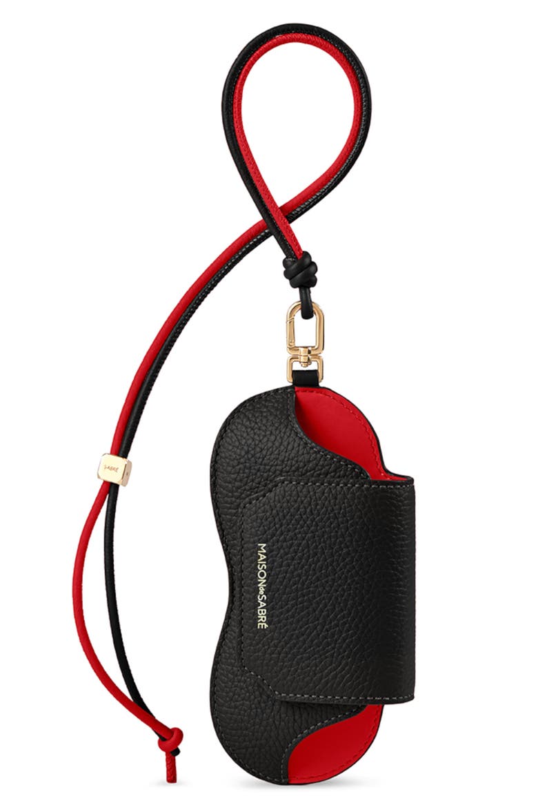 Leather Sunglasses Sling Case, Alternate, color, Rouge Noir